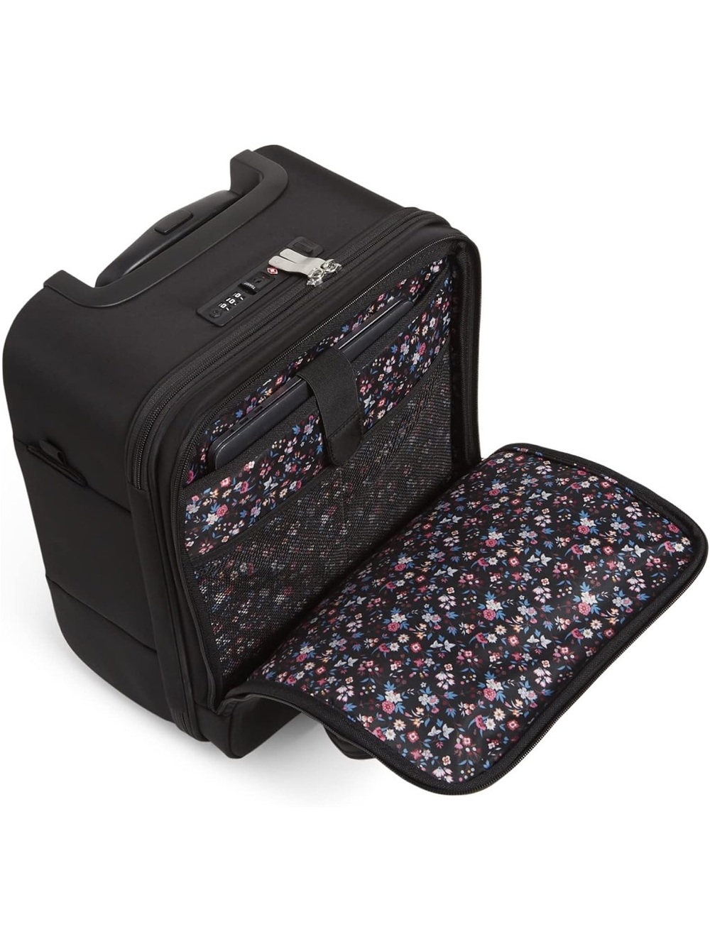 Vera Bradley Women's Softside Underseat Rolling Work Bag, Black, One Size - Picture 7 of 10